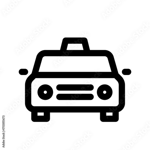 Taxi line icon. Editable stroke. Vector graphics
