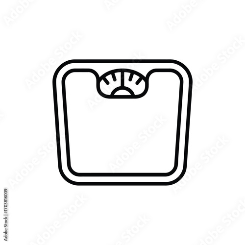 Simple line art icon of a bathroom scale