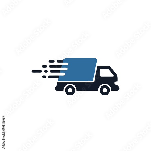 Fast delivery truck logo