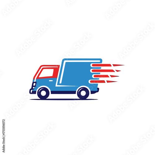 Fast delivery truck logo