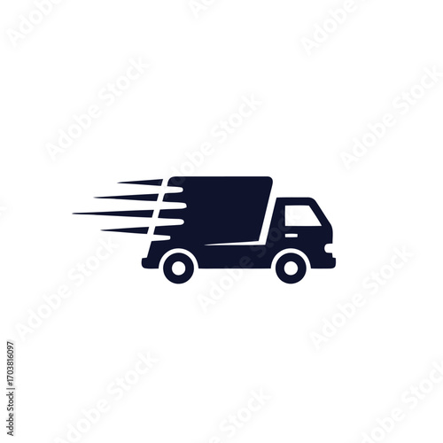 Speedy delivery truck icon
