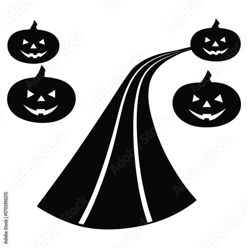path of jack o  lanterns vector icon