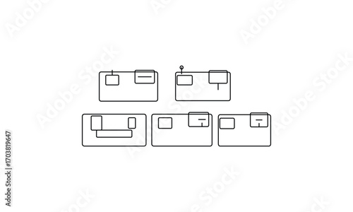 Startup 5 Scene Vector Outline Pack – Editable EPS Illustrations for Pitch, Teamwork, Innovation & Remote Collaboration
