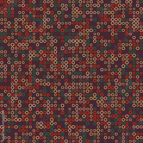 Abstract background. Rings in multiple colors. Warm earth tones with deep red accents. Marvelous vector illustration.