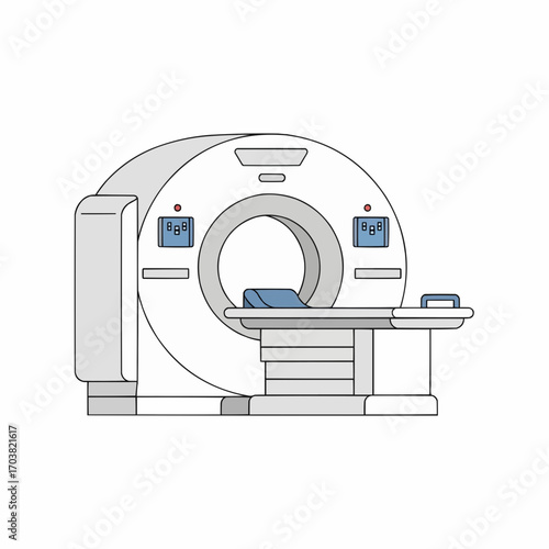 Medical Device Illustration Displaying an MRI Scanner for Diagnostic Procedures