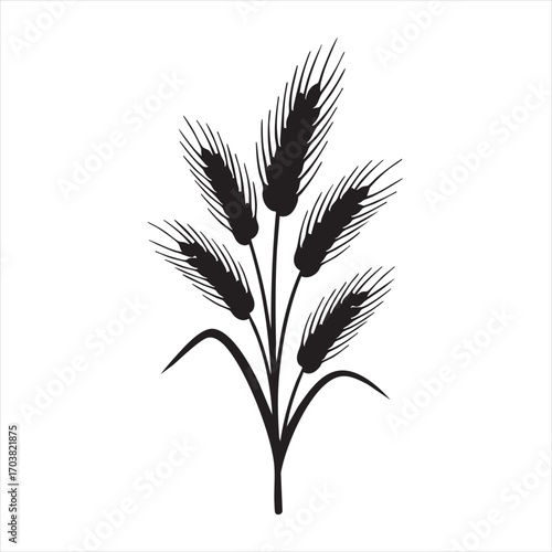Silhouette of ripe wheat stalks symbolizing harvest agriculture and food production silhouette