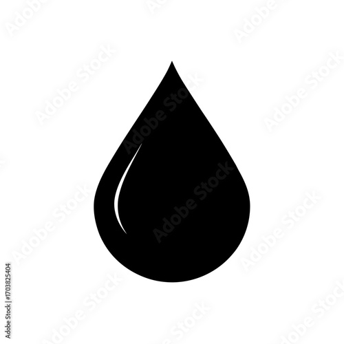 A simple black drop on a white background on transparent background silhouette