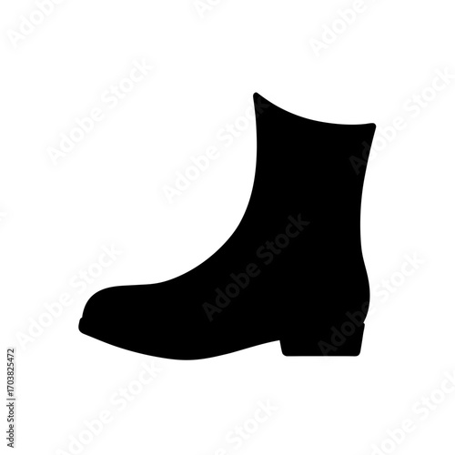 Silhouette of a stylish ankle boot image on transparent background