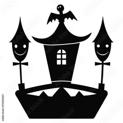 halloween parade float vector icon