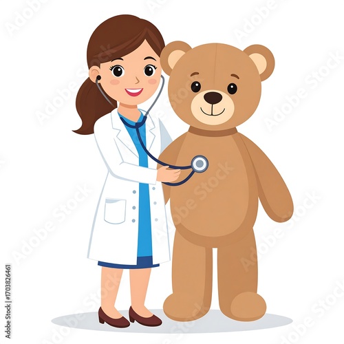 Doctor examining teddy bear (1)