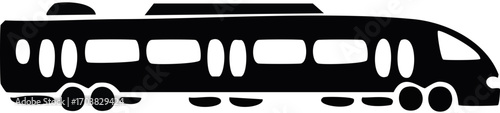 Modern Silhouette Train Railroad Wagon Railway Travel Simple Icon