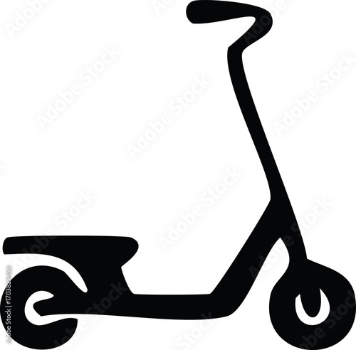 Simple Silhouette Electric Scooter Transportation Urban Mobility Vehicle Design