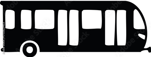 Simple Black Silhouette Caravan Icon for Travel and Holiday Illustration