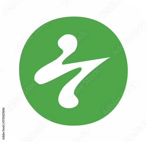 Abstract Organic Shape Rounded Green Circle Symbol Graphic Element