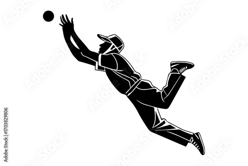 fielder-catching-ball-near-boundary pure white background