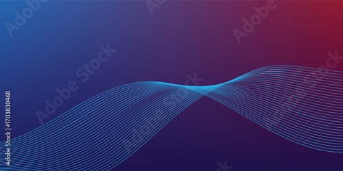 Blue purple red gradient mesh abstract background with wavy blended lines nice for wallpaper or banner