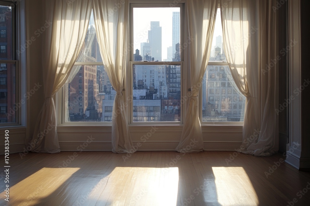 Fototapeta premium Sunlight through urban windows