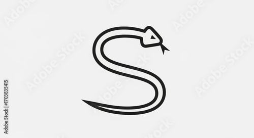 Sleek minimalist snake logo design with sharp lines and a modern aesthetic, perfect for branding and identity projects