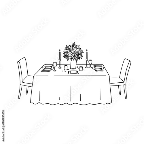 Elegant wedding table setup with floral centerpiece and candles  