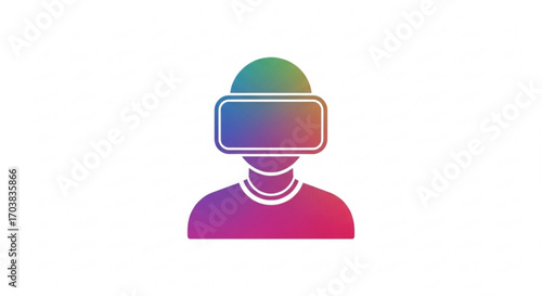 Immersive virtual reality headset user experiencing futuristic digital worlds with vibrant gradient colors, representing innovation and advanced technology