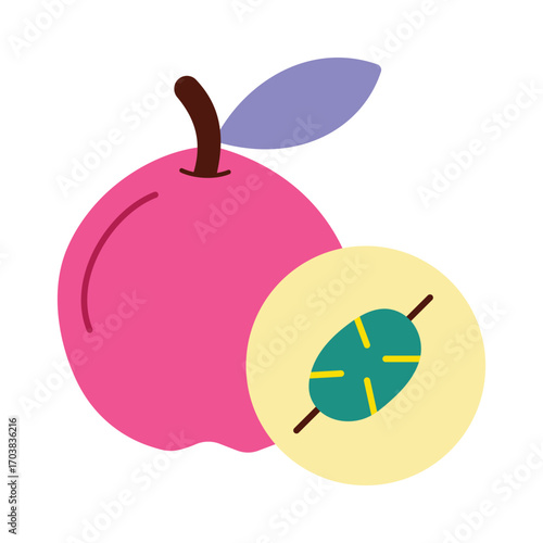 Colorful and abstract fruit icon, a creative symbol for healthy eating.