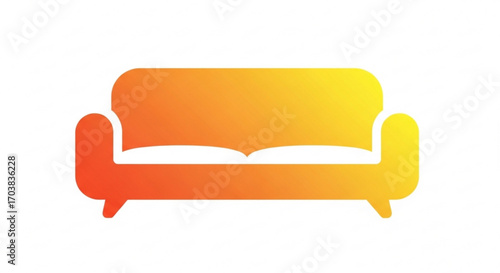 Vibrant gradient sofa icon symbolizing comfort relaxation modern living and cozy home interiors perfect for design projects websites and branding