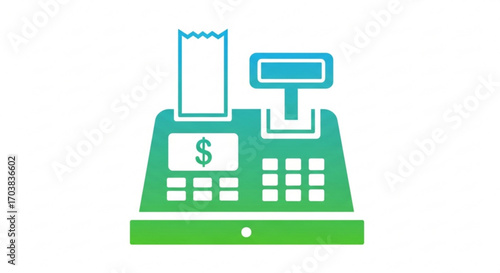 Modern cash register icon symbolizing financial transactions and retail sales, perfect for business and commerce concepts