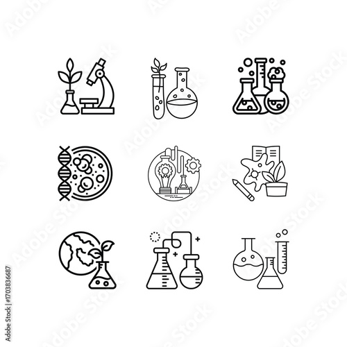 Industrial and Construction Equipment Icons – Black and White Vector Set for Engineering and Infrastructure Projects