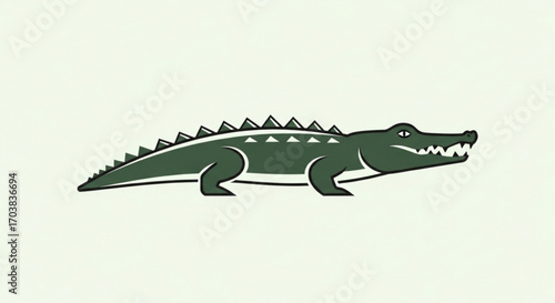 Bold green alligator graphic with sharp teeth and reptilian scales, perfect for logos, branding, and dynamic animal-themed designs