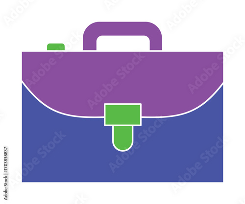 Modern briefcase illustration, a colorful symbol for business and work.