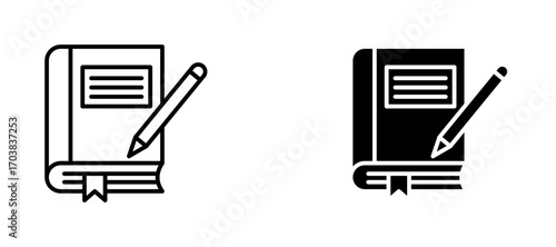 Workbook Icons in solid and liner versions.