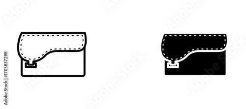 Womens wallet Icons in solid and liner versions.