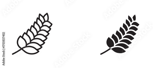 Wheat Icons in solid and liner versions.