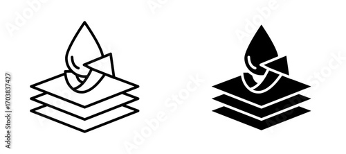 Water repellent surface Icons in solid and liner versions.