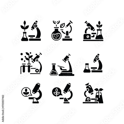Industrial and Construction Equipment Icons – Black and White Vector Set for Engineering and Infrastructure Projects