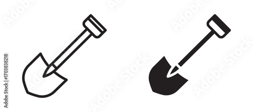 Shovel Icons in solid and liner versions.