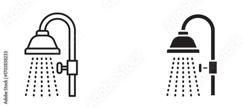 Shower Icons in solid and liner versions.