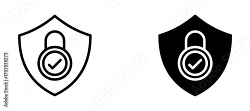 Security Icons in solid and liner versions.