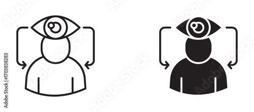 Self awareness Icons in solid and liner versions.