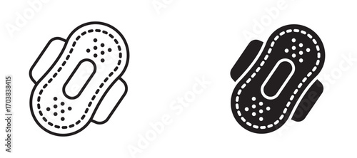 Sanitary pad Icons in solid and liner versions.