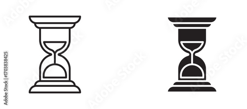 Sand clock Icons in solid and liner versions.