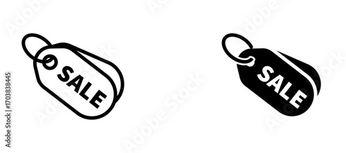 Sale Icons in solid and liner versions.