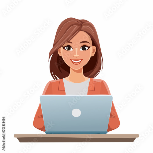 Junge Frau am Laptop