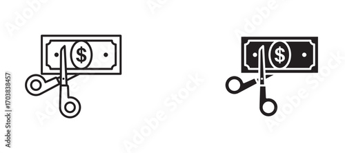 Salary deduction Icons in solid and liner versions.