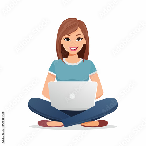 Junge Frau am Laptop