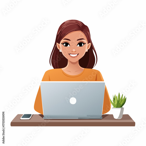 Junge Frau am Laptop
