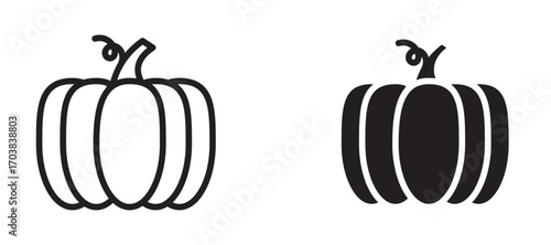 Pumpkin Icons in solid and liner versions.