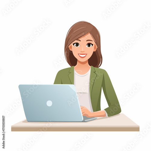 Junge Frau am Laptop