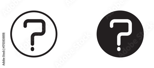 Question mark Icons in solid and liner versions.