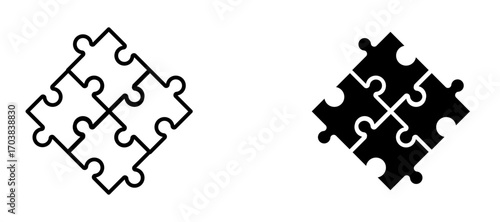 Puzzle Icons in solid and liner versions.